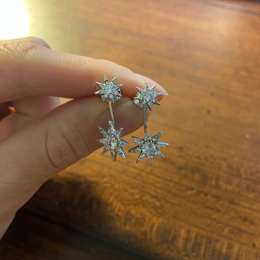 Bagatiba Star silver drop earrings